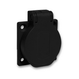 Háztartási dugalj beépíthető 2P+E 16A 3P 250V műanyag 50x50mm fekete egyenes PratiKa Schneider