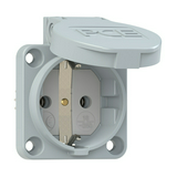 Háztartási dugalj beépíthető 2P+E +csapófedél 16A 3P 250V műanyag 50x50mm szürke IP54 S-Nova PCE