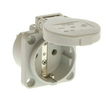 Háztartási dugalj beépíthető 2P+E +csapófedél 16A 3P 250V műanyag 50x50mm szürke IP54 S-Nova PCE