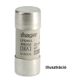 Hengeres biztosítóbetét aM (berendezésvédő) 22x58mm 25A 690V LF Hager