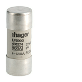 Hengeres biztosítóbetét gL/gG (kábel-/készülékvédő) 22x58mm 100A 500V AC LF Hager