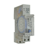 Időkapcsoló motoros sorolható napi 96kapcsolás/nap kvarc 1csat. napi 1M 16A kalapsínre GAO