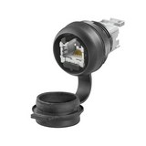 Adatcsatlakozó előlapba d22 fekete IE-FCM-RJ45-FJ-P Weidmüller