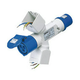 Ipari dugaljadapter 16A5P400V +2x(50x50mm)-dugaljhely 1x16A5P400V műanyag IP20 IEC309MA GEWISS