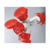 Ipari dugaljadapter 16A5P400V-dugvilla 3x16A5P400V műanyag hordozható IP67 szürke IEC309MA GEWISS