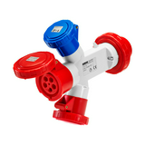 Ipari dugaljadapter 32A5P-dugvilla 3x16AxPxxxV műanyag hordozható IP67 szürke IEC309MA GEWISS