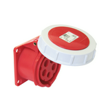 Ipari dugalj beépíthető 3P+N+E 16A 400V(50+60Hz) piros egyenes IP67 műanyag 6h-pozíció PCE