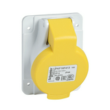 Ipari dugalj beépíthető 2P+E 16A 110V(50+60Hz) sárga ferde IP44 műanyag PratiKa Schneider