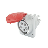Ipari dugalj beépíthető 3P+N+E 400V(50+60Hz) piros ferde 16A IP44 műanyag IEC309HP GEWISS