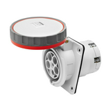 Ipari dugalj beépíthető 3P+E 400V(50+60Hz) piros ferde 63A IP67 műanyag IEC309HP GEWISS