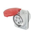 Ipari dugalj beépíthető 3P+N+E 400V(50+60Hz) piros ferde 16A IP44 műanyag IEC309HP GEWISS