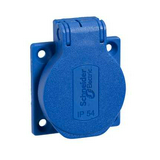 Ipari dugalj falra szerelhető 2P+E 16A 3P 250V műanyag 50x50mm kék egyenes IP54 PratiKa Schneider