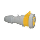 Ipari dugalj lengő 2P+E 16A 110V(50+60Hz) sárga egyenes IP67 műanyag P17 Tempra LEGRAND