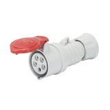 Ipari dugalj lengő 3P+N+E 16A 380-415V(50+60Hz) piros egyenes IP44 műanyag IEC309HP GEWISS