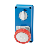 Ipari dugalj ráépíthető 3P+N+E mechanikai reteszelés 16A IP67 380-415V(50+60Hz) piros IB GEWISS
