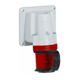 Ipari dugvilla 3P+E falonkívüli 16A 400V(50+60Hz) piros műanyag P17 Tempra Dfr-163k06m LEGRAND