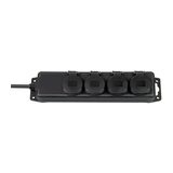 Ipari elosztósor kültéri gumi 1.5mm2 2m 4x2P+E/230V fekete IP44 LECTRA
