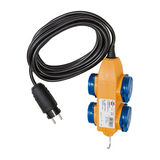 Ipari elosztósor kültéri ütésálló powerblock 1.5mm2 5m 4x2P+E/230V sárga IP44 LECTRA
