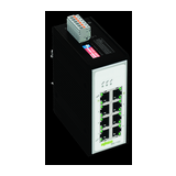 Ipari switch DIN sín Ethernet 8x10/100/1000Mbps RJ45-port IP30 WAGO
