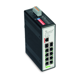 Ipari switch DIN sín Ethernet 8x10/100Mbps RJ45 port 2 menedzselhető IP30 WAGO