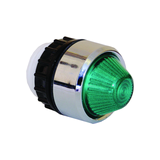 Jelzőlámpa fej F…foglalathoz kerek zöld magas króm fém-előlapgyűrű IP65 L2-gn VA Elektronika