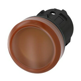 Jelzőlámpa fej műanyag d22 kerek narancs lapos 1-lámpa fekete műanyag-gyűrű SIRIUS ACT SIEMENS