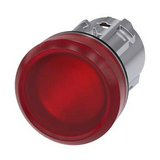 Jelzőlámpa fej fém d22 kerek piros lapos 1-lámpa króm fém-gyűrű IP67/IP69K SIRIUS ACT SIEMENS