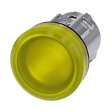 Jelzőlámpa fej fém d22 kerek sárga lapos 1-lámpa króm fém-gyűrű IP67/IP69K SIRIUS ACT SIEMENS
