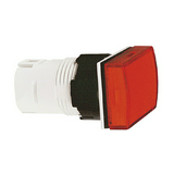 Jelzőlámpa fej LED-hez téglalap piros lapos 1-lámpa fekete 16mm-átmérő IP65 Harmony XB6 Schneider