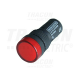 Jelzőlámpa kompakt műa. d16 1x LED piros 230V AC/DC kerek lapos csavaros-csatlakozás TRACON