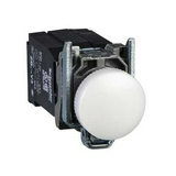Jelzőlámpa komplett fém d22 1x LED fehér 400V AC/DC kerek lapos Harmony XB4 Schneider