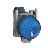 Jelzőlámpa komplett fém d22 1x LED kék 24-240V AC/DC kerek fényforrással Harmony XB4 Schneider