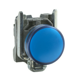 Jelzőlámpa komplett fém d22 1x LED kék 400V AC/DC kerek lapos fényforrással Harmony XB4 Schneider