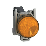Jelzőlámpa komplett fém d22 1x LED narancs 24-240V AC/DC kerek Harmony XB4 Schneider