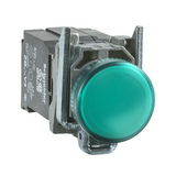 Jelzőlámpa komplett fém d22 1x LED zöld 400V AC/DC kerek lapos Harmony XB4 Schneider