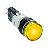 Jelzőlámpa komplett műa. d16 1x LED sárga 12-24V AC/DC kerek lapos Harmony XB6 Schneider