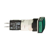 Jelzőlámpa komplett műa. d16 1x LED zöld 12-24V AC/DC négyzetes lapos Harmony XB6 Schneider