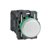 Jelzőlámpa komplett műa. d22 1x BA9s fehér 220-240V AC/DC kerek lapos Harmony XB5 Schneider