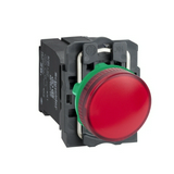 Jelzőlámpa komplett műa. d22 1x BA9s piros 220-240V AC/DC kerek lapos Harmony XB5 Schneider