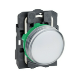 Jelzőlámpa komplett műa. d22 1x LED fehér 110-120V AC/DC kerek lapos Harmony XB5 Schneider