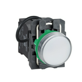Jelzőlámpa komplett műa. d22 1x LED fehér 400V AC/DC kerek lapos Harmony XB5 Schneider
