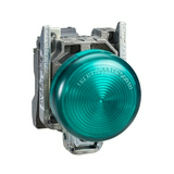 Jelzőlámpa komplett műa. d22 1x LED piros 24-120V AC/DC kerek lapos Harmony XB4 Schneider