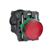 Jelzőlámpa komplett műa. d22 1x LED piros 400V AC/DC kerek lapos Harmony XB5 Schneider