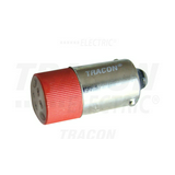 Jelzőlámpa LED cső alakú 24V BA9s piros TRACON