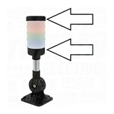 Jelzőoszlop alapcsomag talp+rúd+fedél+80dBhangjelző+kábel 24VAC/DC IP65 168mm-csőhossz fém TRACON