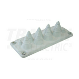 Kábelátvezető 10-kábelhez vágható IP55 kezeletlen műanyag 216mm x 48mm 84mm x TRACON