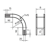 Kábeltálca bukóidom 150mm x 35mm-mag. 90° szalaghorganyzott acél RBV 315 F FS OBO-BETTERMANN