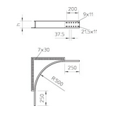 Kábeltálca ráépíthető kanyarív 110mm-mag. szalaghorganyzott acél WEAS 110 FS OBO-BETTERMANN