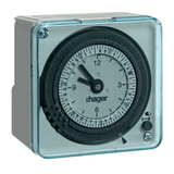 Kapcsolóóra analóg kvarc 1csatorna heti 4M 16A előlapbeépítés 72x72mm EH Hager