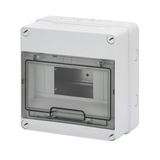 Kiselosztó PE/N sín nélkül UV-álló DC1000V 1x 8M falonkívüli szürke IP55 átlátszó 40CD GEWISS